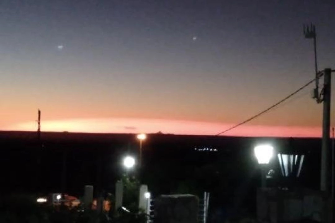 Las luces en el cielo con los ojos de un puntano. Foto: Gentileza. 