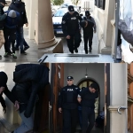 A declarar. Los siete detenidos fueron trasladados este jueves por la mañana al Juzgado Federal. En una larga jornada, lograron indagar a la mayoría, pero el supuesto jefe deberá comparecer este viernes. Fotos: Inés Cobarrubia.
